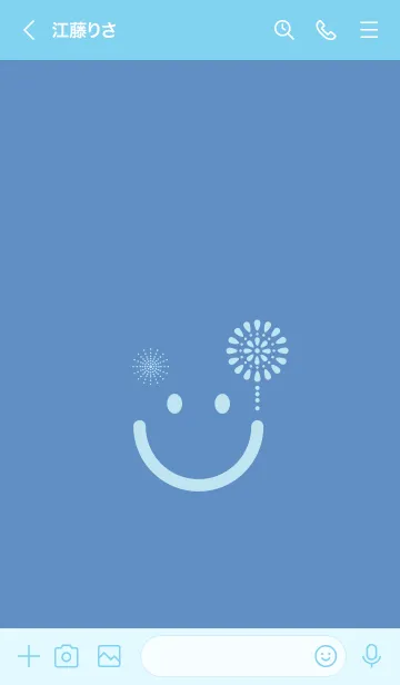 [LINE着せ替え] スマイル＆花火-Pale pastel blueの画像3