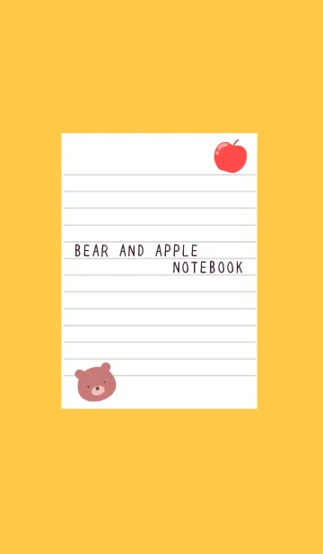 [LINE着せ替え] くまとりんごのノートの着せかえ/オレンジの画像1