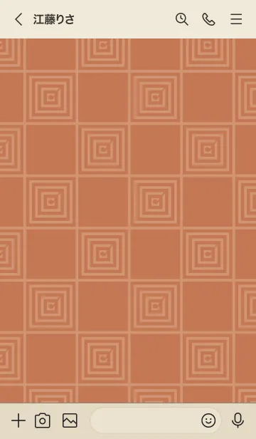 [LINE着せ替え] 和音 市松模様と音符 土器色の画像3