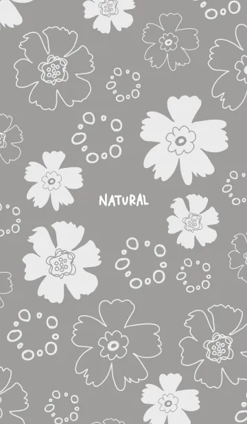 ナチュラル 花と丸 グレー3の着せ替えメイン画像