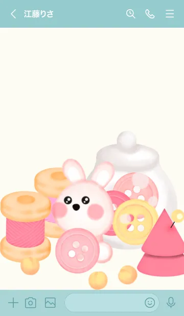 [LINE着せ替え] Happy sew Happy bunny 10の画像3