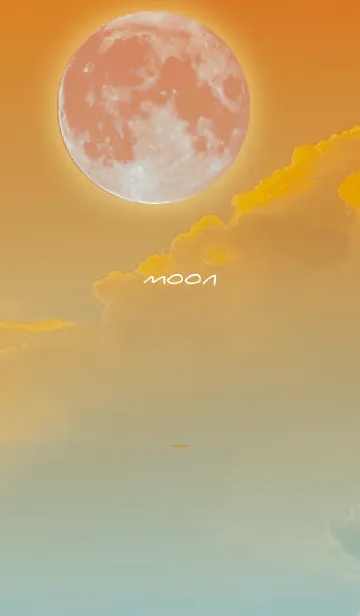 [LINE着せ替え] オレンジ : 月と空の画像1