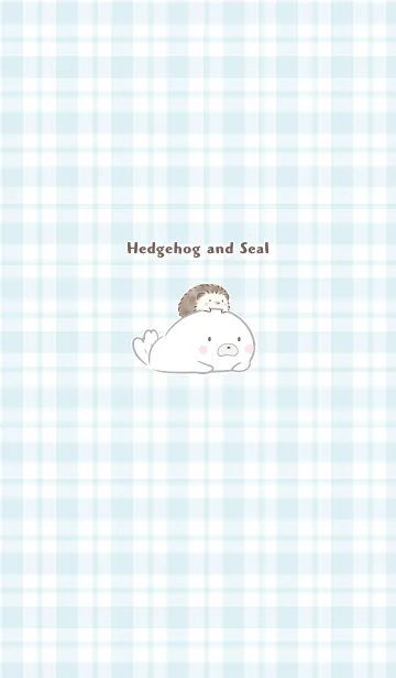 [LINE着せ替え] ハリネズミとアザラシ -ブルー- チェックの画像1