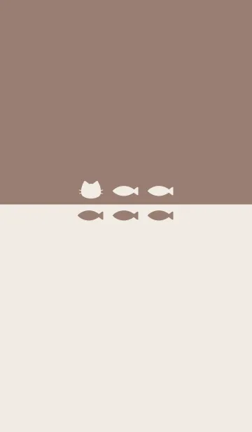 [LINE着せ替え] ねことおさかな(beige&dusty colors:10).の画像1