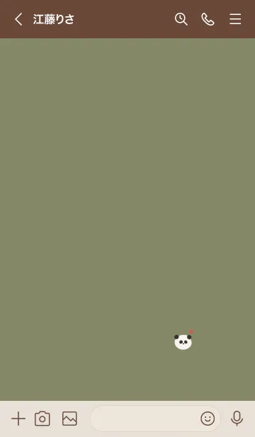 [LINE着せ替え] カーキベージュ。パンダの画像3