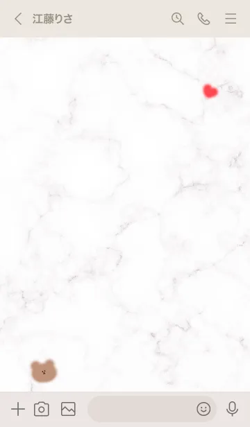 [LINE着せ替え] マーブルとゆるいクマ♥グレージュ03_1の画像3