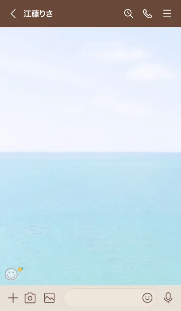 [LINE着せ替え] 海と空 オレンジ'モスグレー'の画像3