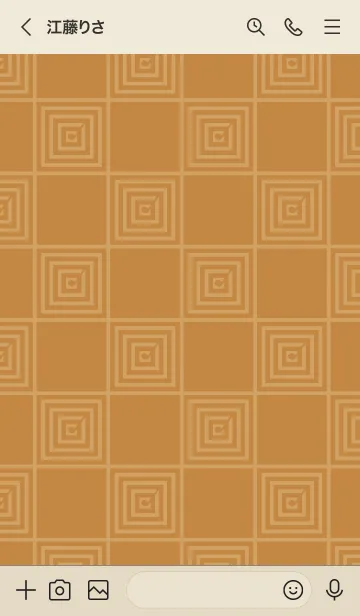 [LINE着せ替え] 和音 市松模様と音符 狐色の画像3