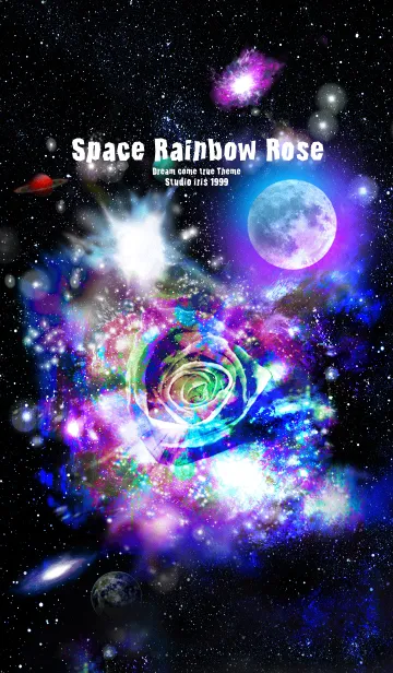 [LINE着せ替え] 夢が叶う宇宙の薔薇 Space Rainbow Roseの画像1