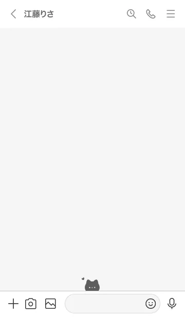 [LINE着せ替え] ひょっこりネコさん。ライトグレーの画像3