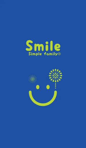 [LINE着せ替え] スマイル＆花火-瑠璃色の画像1