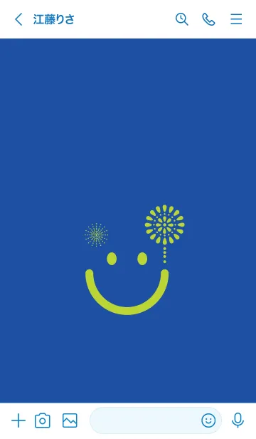 [LINE着せ替え] スマイル＆花火-瑠璃色の画像3