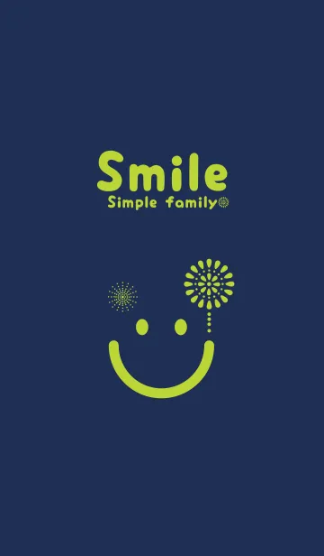 [LINE着せ替え] スマイル＆花火-ネービーブルーの画像1