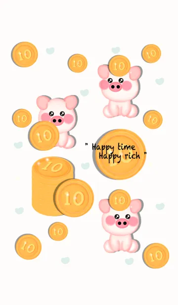 [LINE着せ替え] Be rich pig theme 2の画像1