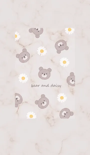[LINE着せ替え] マーブルとクマとデイジー♥グレージュ01_1の画像1