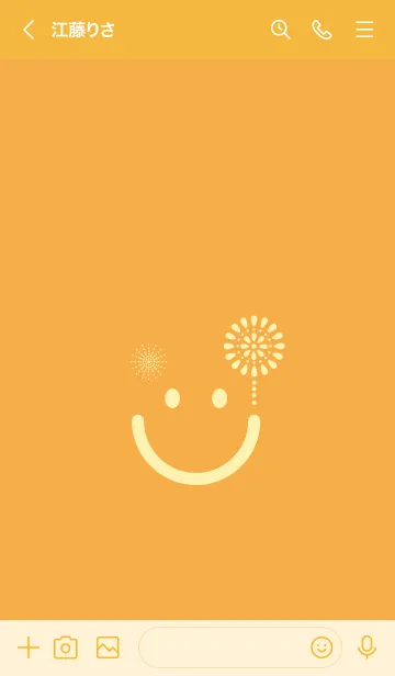 [LINE着せ替え] スマイル＆花火-柑子色の画像3