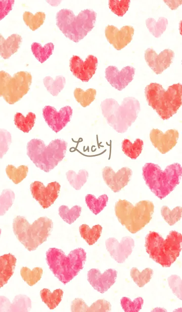 [LINE着せ替え] 水彩 ハート ランダム28の画像1