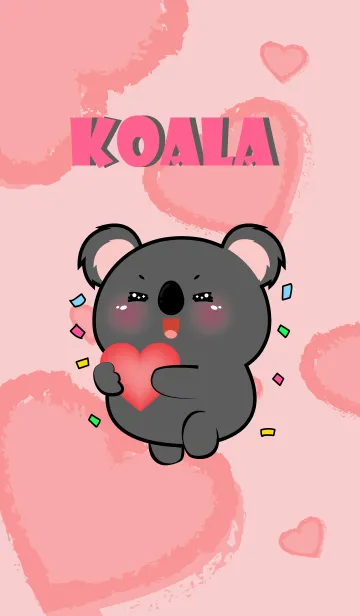 [LINE着せ替え] Cute Black Koala InLove Theme (JP)の画像1