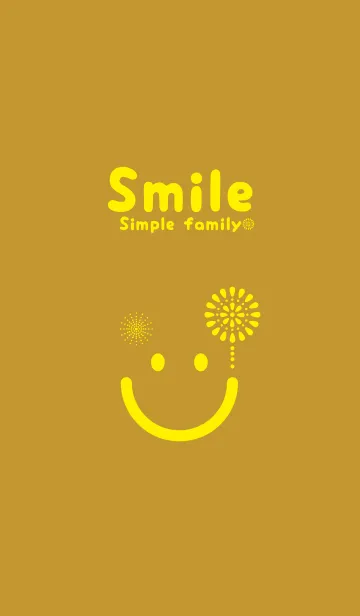 [LINE着せ替え] スマイル＆花火-イエローオーカーの画像1