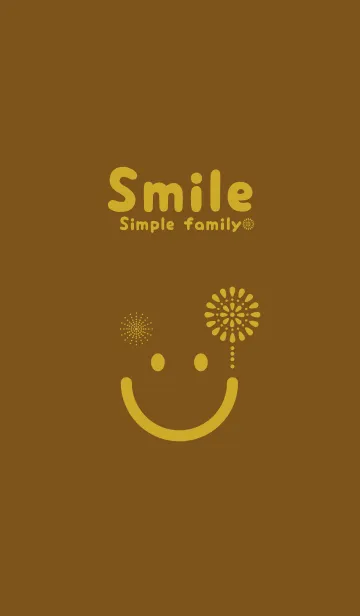 [LINE着せ替え] スマイル＆花火-煙草色の画像1