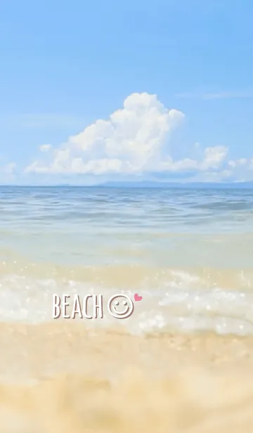 [LINE着せ替え] 海辺 ハート<ブラウン>の画像1