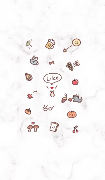 [LINE着せ替え] シンプルアイコン初秋♥グレージュ02_1の画像1