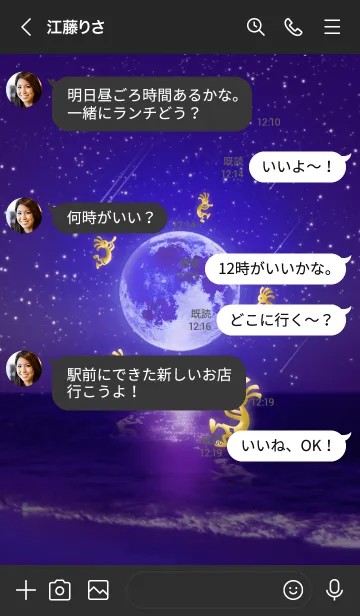 [LINE着せ替え] 全運気UP！満月とココペリの画像4