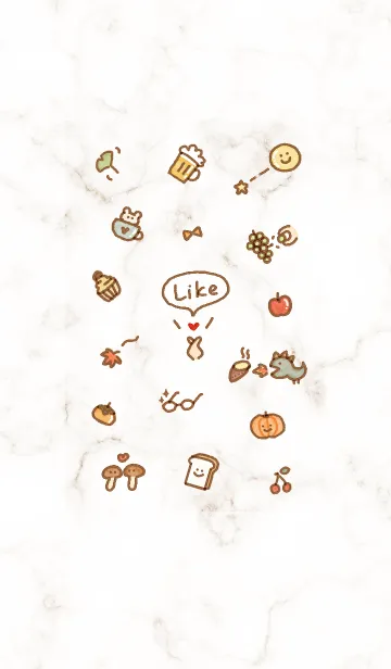 [LINE着せ替え] シンプルアイコン初秋♥ブラウン03_1の画像1