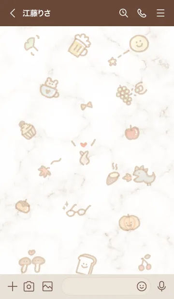 [LINE着せ替え] シンプルアイコン初秋♥ブラウン03_1の画像3