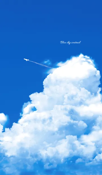 [LINE着せ替え] グングン運気UP☆青空と飛行機雲の画像1