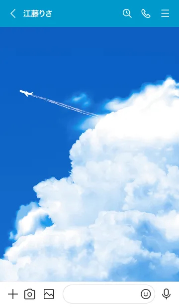 [LINE着せ替え] グングン運気UP☆青空と飛行機雲の画像3