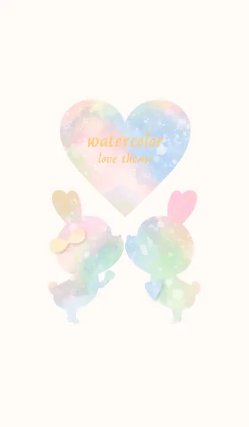 [LINE着せ替え] watercolor Love Theme 100の画像1