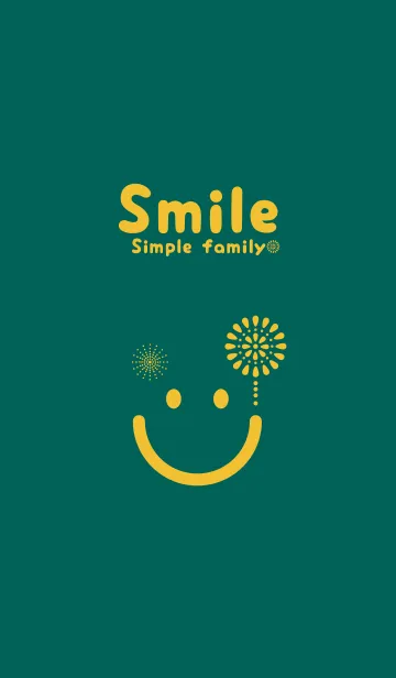 [LINE着せ替え] スマイル＆花火-ホリーグリーンの画像1