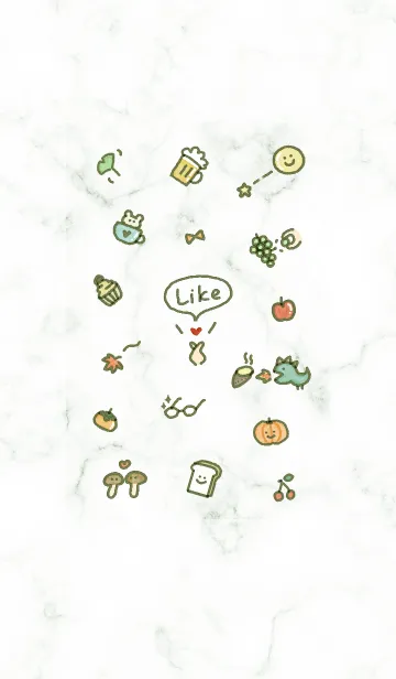 [LINE着せ替え] シンプルアイコン初秋♥グリーン06_1の画像1