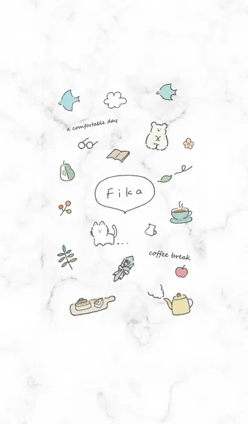 [LINE着せ替え] シンプルアイコンFika♥ホワイト01_1の画像1