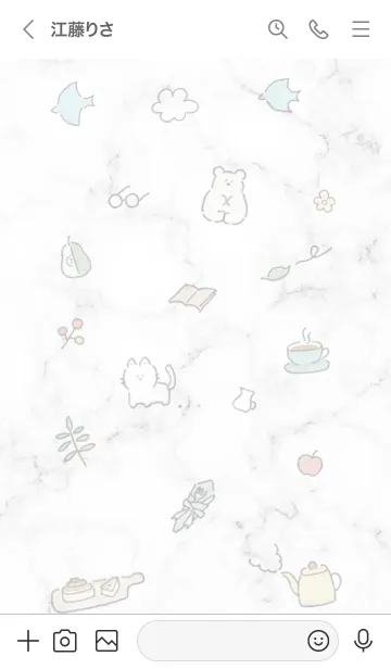 [LINE着せ替え] シンプルアイコンFika♥ホワイト01_1の画像3