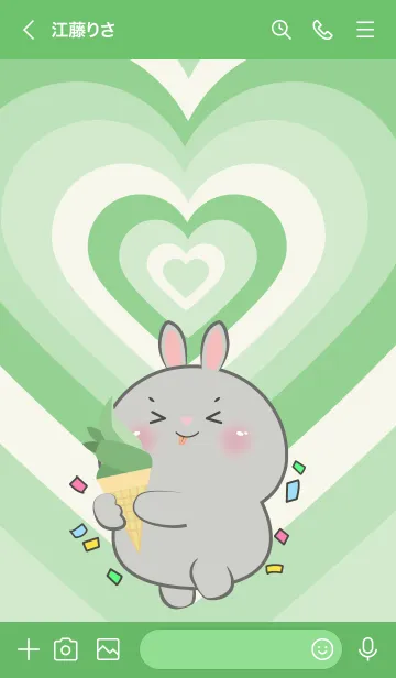 [LINE着せ替え] Rabbit Like Green Color Theme (JP)の画像3