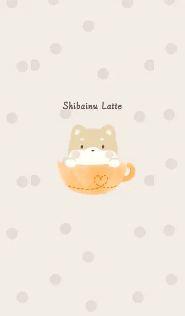 [LINE着せ替え] しばいぬラテ -オレンジ- ドットの画像1