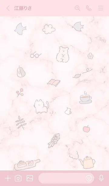 [LINE着せ替え] シンプルアイコンFika♥ピンク10_1の画像3