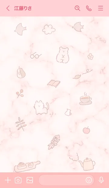 [LINE着せ替え] シンプルアイコンFika♥ベビーピンク09_1の画像3