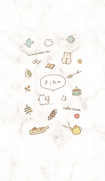 [LINE着せ替え] シンプルアイコンFika♥カフェブラウン03_1の画像1