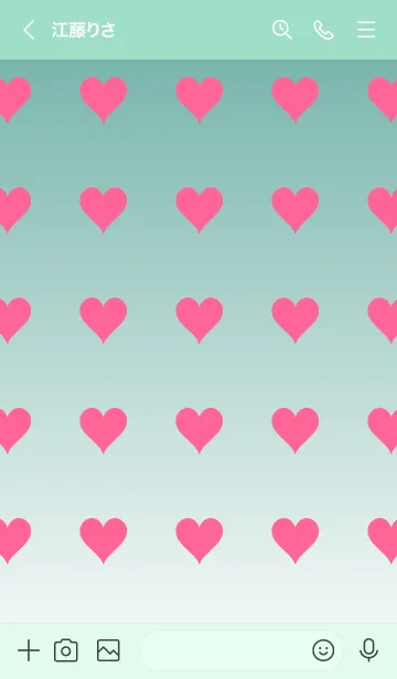 [LINE着せ替え] くすみグリーン❤︎ホワイト/TKCJの画像3