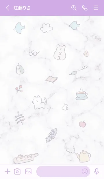 [LINE着せ替え] シンプルアイコンFika♥ライラック14_1の画像3