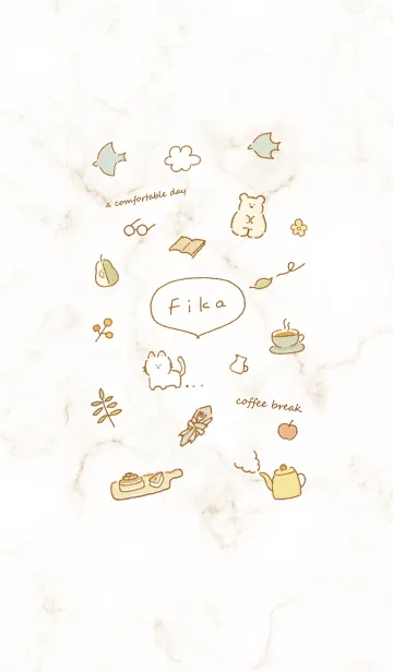 [LINE着せ替え] シンプルアイコンFika♥ベージュ04_1の画像1