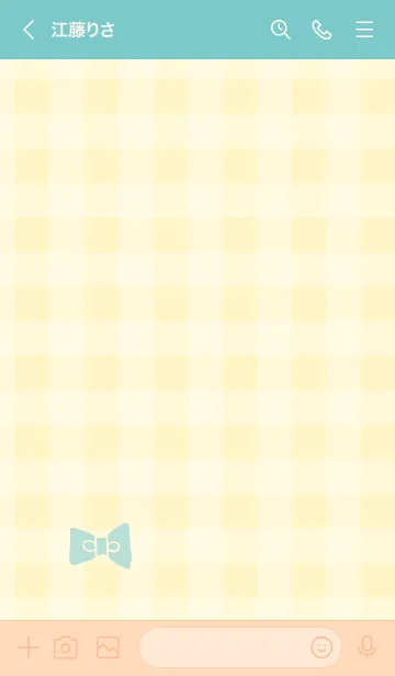 [LINE着せ替え] チェック柄 リボン15の画像3