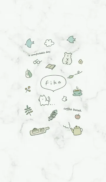 [LINE着せ替え] シンプルアイコンFika♥グリーン06_1の画像1