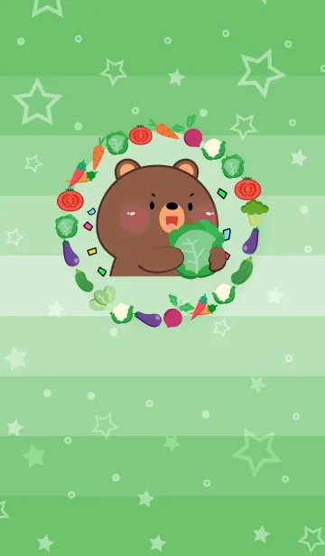 [LINE着せ替え] Simple Bear With Vegetable Theme (JP)の画像1