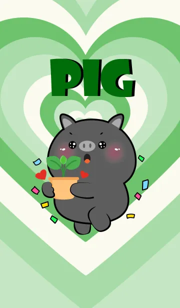 [LINE着せ替え] BlackPig Like Green Color Theme (JP)の画像1