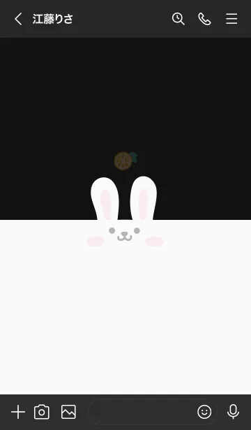[LINE着せ替え] うさぎ.オレンジ[ブラック]の画像3