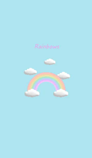 [LINE着せ替え] 虹。 雲 空 パステル シンプルの画像1